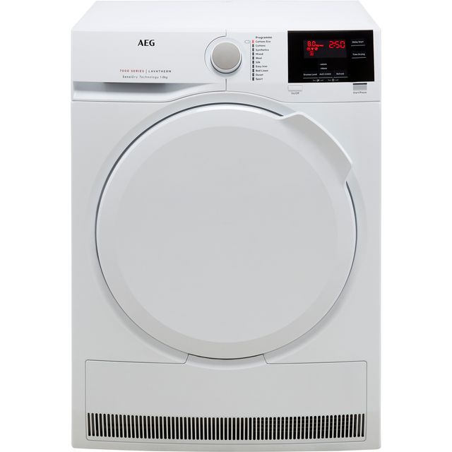 AEG SensiDry Technology T7DBG840N 8Kg Heat Pump Tumble Dryer - White - A++ Rated