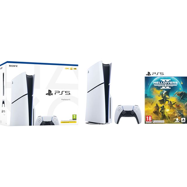 PlayStation 5 (Model Group  Slim) 1 TB with HELLDIVERS II - White