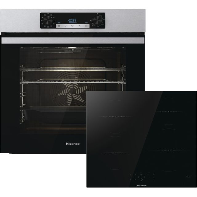 Hisense BI6062HIXUK Built In Electric Single Oven and Induction Hob Pack - Stainless Steel / Black - A Rated