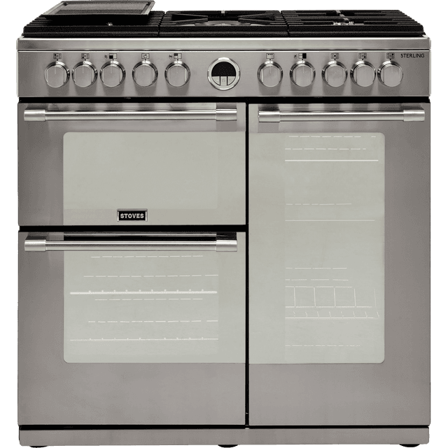 Stoves Sterling S900DF 90cm Dual Fuel Range Cooker – Stainless Steel – A/A/A Rated