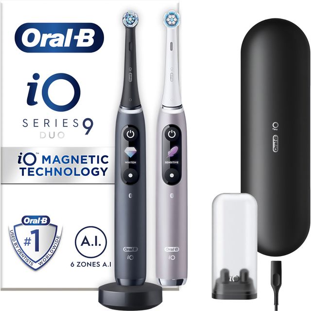 Oral B iO 9 Electric Toothbrush - Black Lava & Rose Quartz