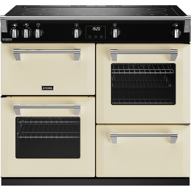 Stoves Richmond Deluxe ST DX RICH D1000Ei TCH CC 100cm Electric Range Cooker with Induction Hob – Cream – A Rated