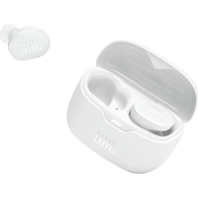 JBL Tune Buds Earphones, Bluetooth and Wireless, Water Resistant and Noise Cancelling with up to 48 Hours Battery Life, in White
