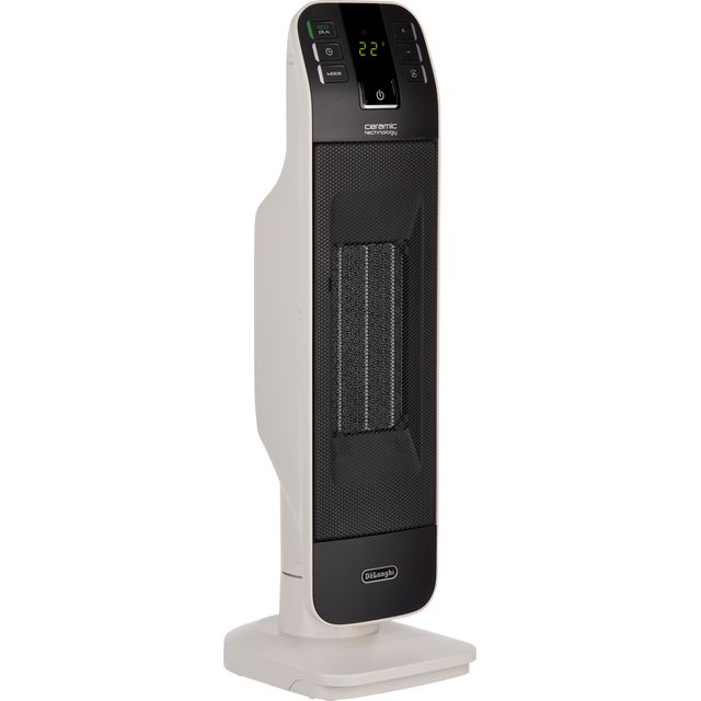 DeLonghi Tower HFX65V20 Ceramic Fan Heater With Remote Control 2000W - Black / White