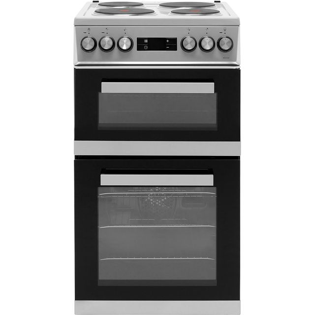 Beko KDV555AS 50cm Electric Cooker with Solid Plate Hob - Silver - A/A Rated