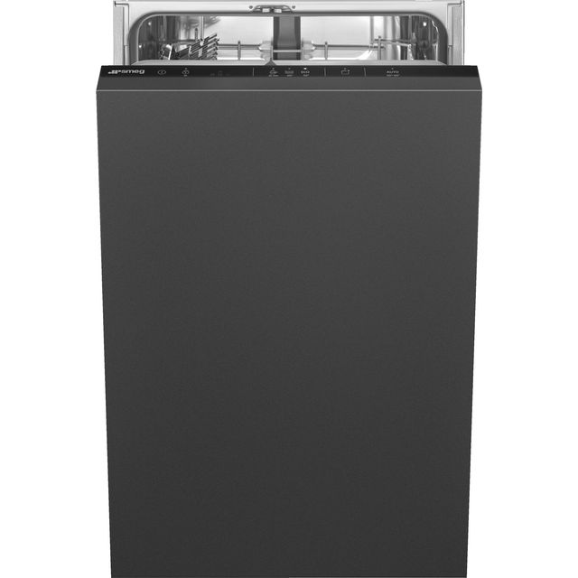 Smeg DI4522 Fully Integrated Slimline Dishwasher - Black Control Panel with Sliding Door Fixing Kit - E Rated