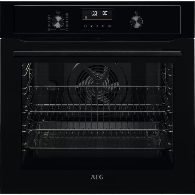 AEG 6000 AirFry BPX535061B Built In Electric Single Oven with Pyrolytic Cleaning - Black - A+ Rated