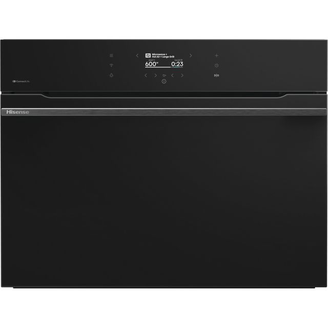 Hisense Hi8 BlackLine BIM4AH8UKWF Wifi Connected Built In Compact Electric Single Oven with Microwave Function - Jet Black