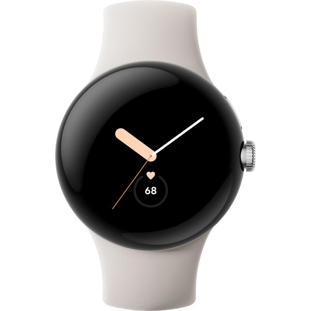 Google Smartwatch, Silver with Chalk Strap, One Size