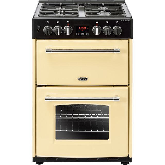 Belling Farmhouse60DF 60cm Freestanding Dual Fuel Cooker - Cream - A/A Rated