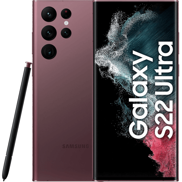 Samsung Galaxy S22 Ultra - As New 128 GB Smartphone in Burgundy
