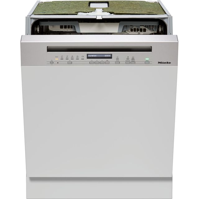Miele G7200SCi Semi Integrated Standard Dishwasher - Clean Steel Control Panel with Fixed Door Fixing Kit - A Rated