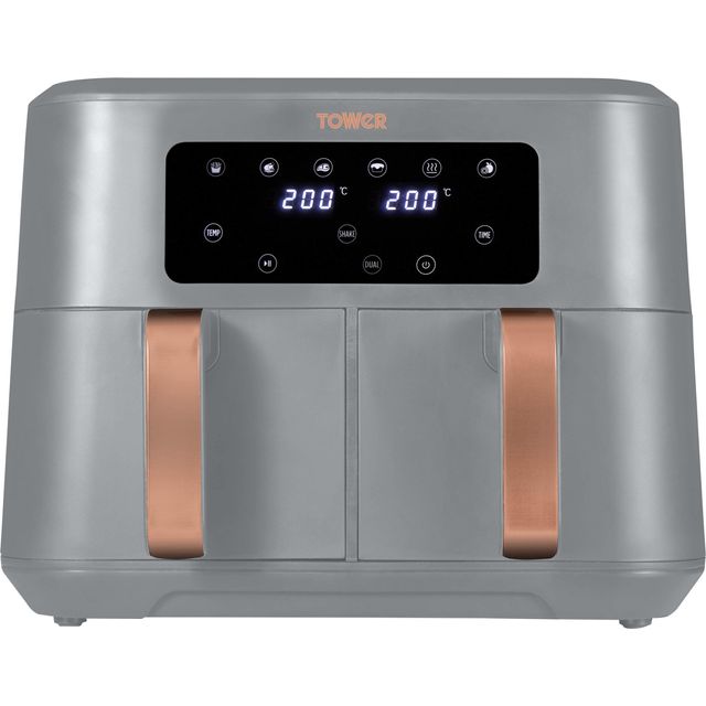 Tower T17137GRY Dual Drawer Air Fryer - Grey