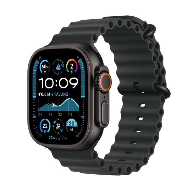 Apple Watch Ultra 2, 49mm, Black Titanium Case, GPS + Cellular [2024] - Black Ocean Band