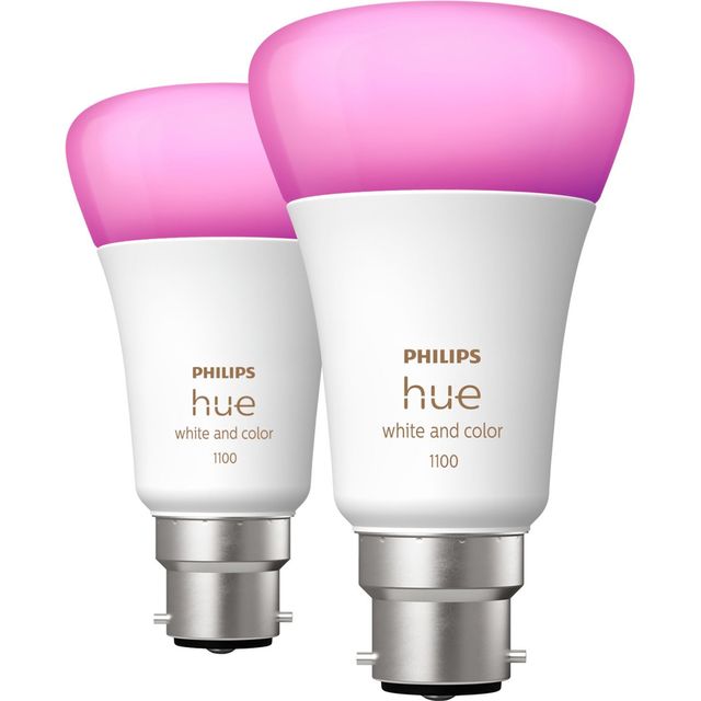 Philips Hue White and Colour Ambiance B22 Twin Pack - White
