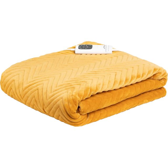 Dreamland Hurry Home Deluxe Velvet Heated Throw - Mustard