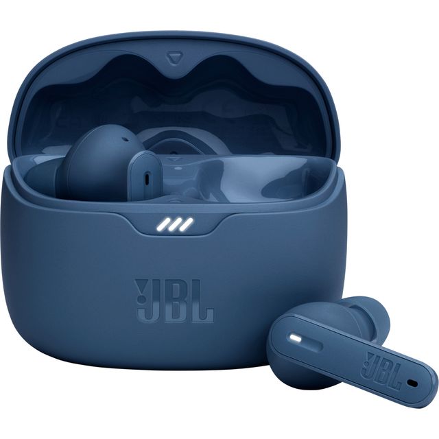 JBL Tune Beam Earphones, Bluetooth and Wireless, Water Resistant and Noise Cancelling with up to 48 Hours Battery Life, in Blue