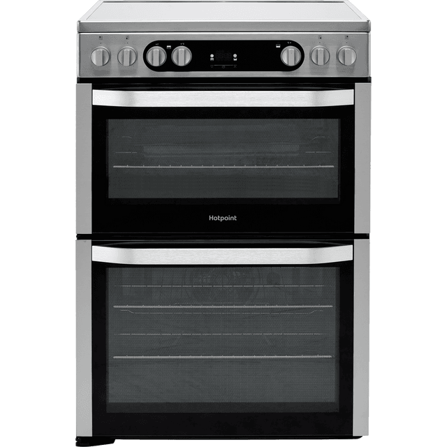 Hotpoint HDM67V9HCX/UK 60cm Electric Cooker with Ceramic Hob – Silver – A/A Rated