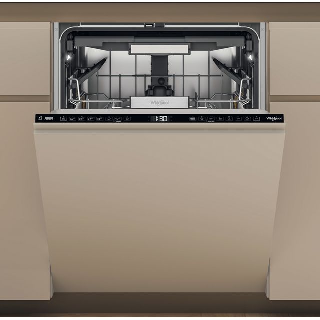 Whirlpool W7IHT40TSUK Fully Integrated Standard Dishwasher – Black Control Panel with Fixed Door Fixing Kit – C Rated
