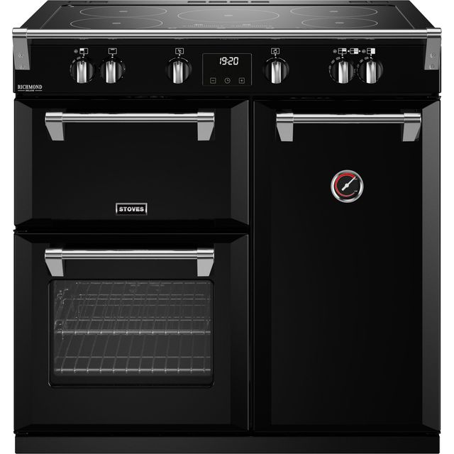 Stoves Richmond Deluxe ST DX RICH D900Ei TCH BK 90cm Electric Range Cooker with Induction Hob – Black – A Rated