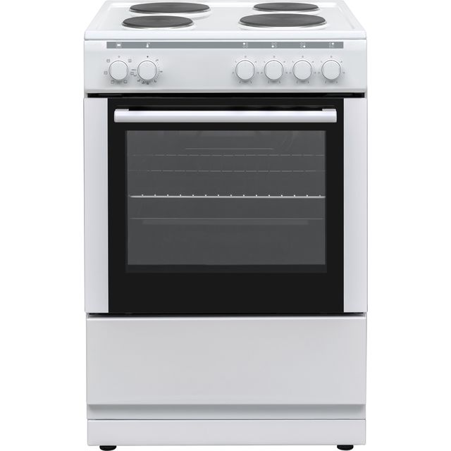 Electra SE60W/1 60cm Electric Cooker with Solid Plate Hob - White - A Rated