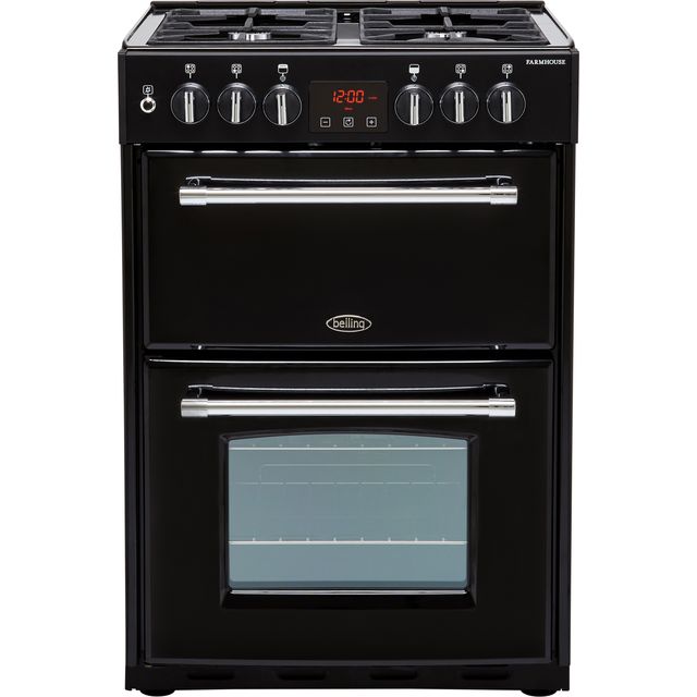 Belling Farmhouse60DF 60cm Freestanding Dual Fuel Cooker - Black - A/A Rated