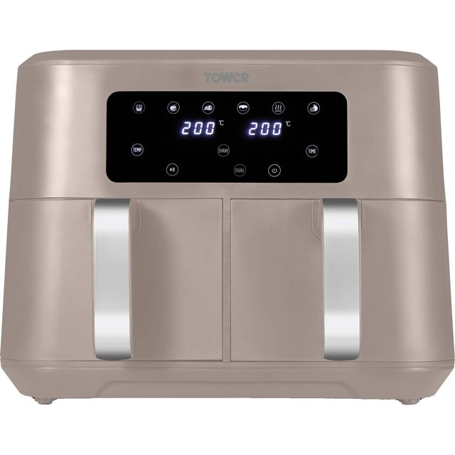 Tower T17137MSH Dual Drawer Air Fryer - Taupe