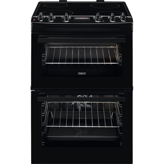 Zanussi ZCV66250BA 60cm Electric Cooker with Ceramic Hob - Black - A/A Rated