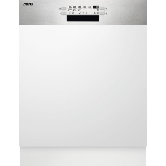 Zanussi ZDSN653X2 Semi Integrated Standard Dishwasher – Stainless Steel Control Panel with Fixed Door Fixing Kit – D Rated