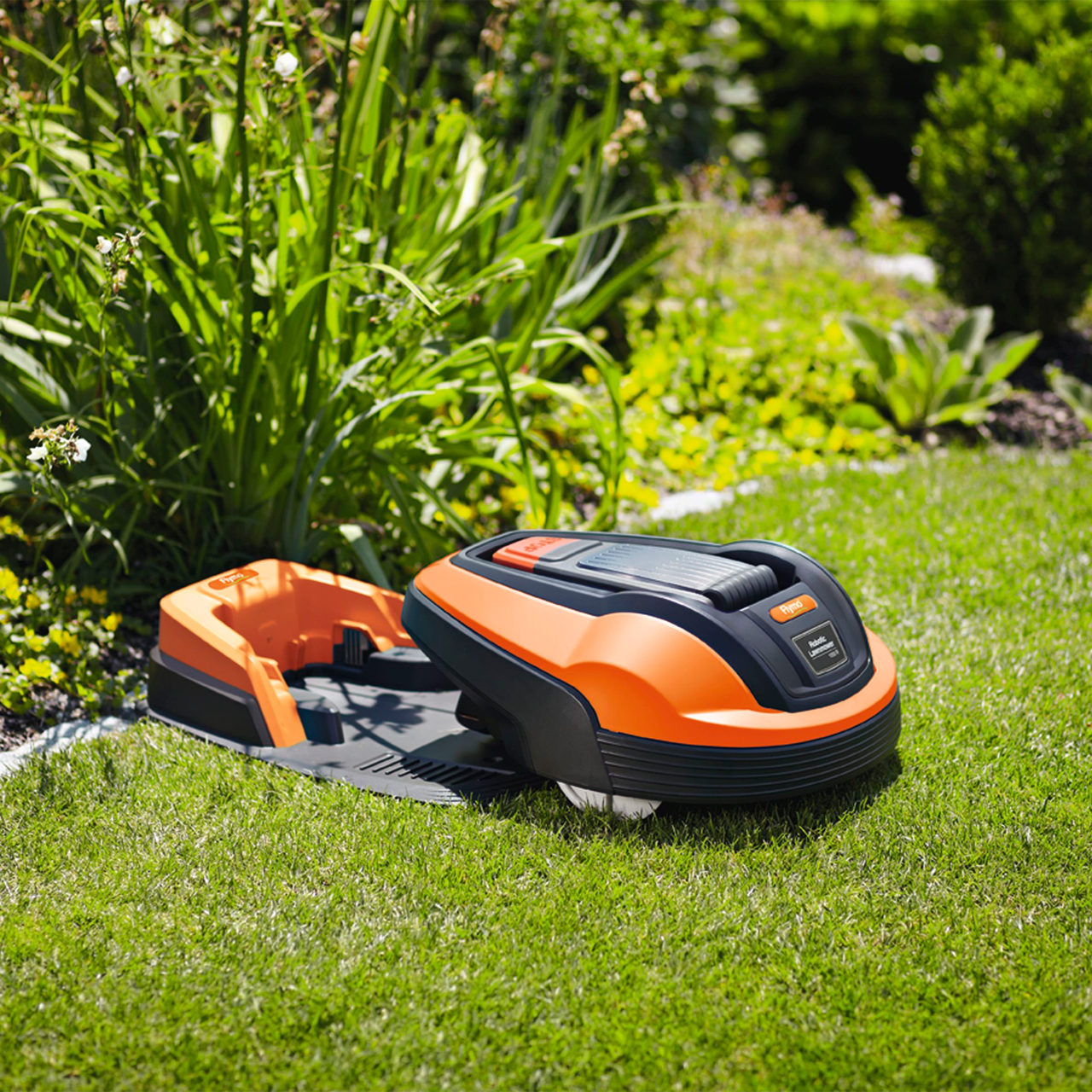 flymo-1200r-robotic-metal-blade-lawnmower-orange-7391736276016-ebay