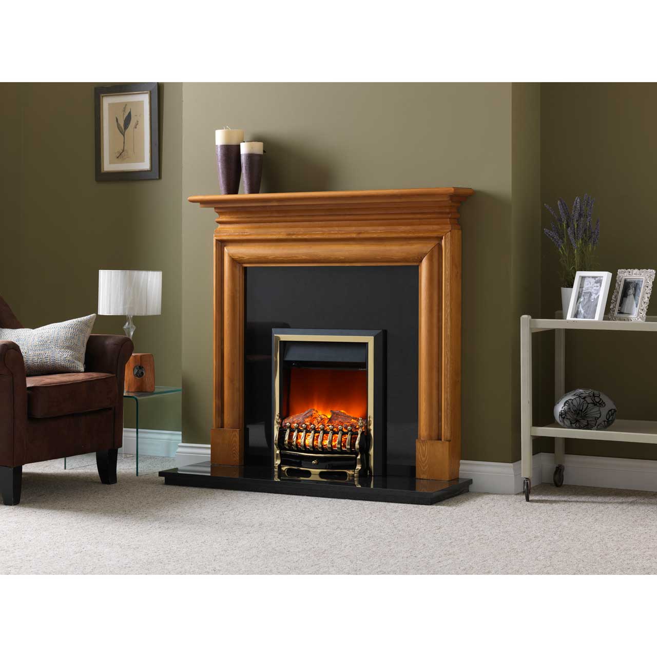 Burley 162RBR Ryhall Log Effect Electric Fire with Remote Control