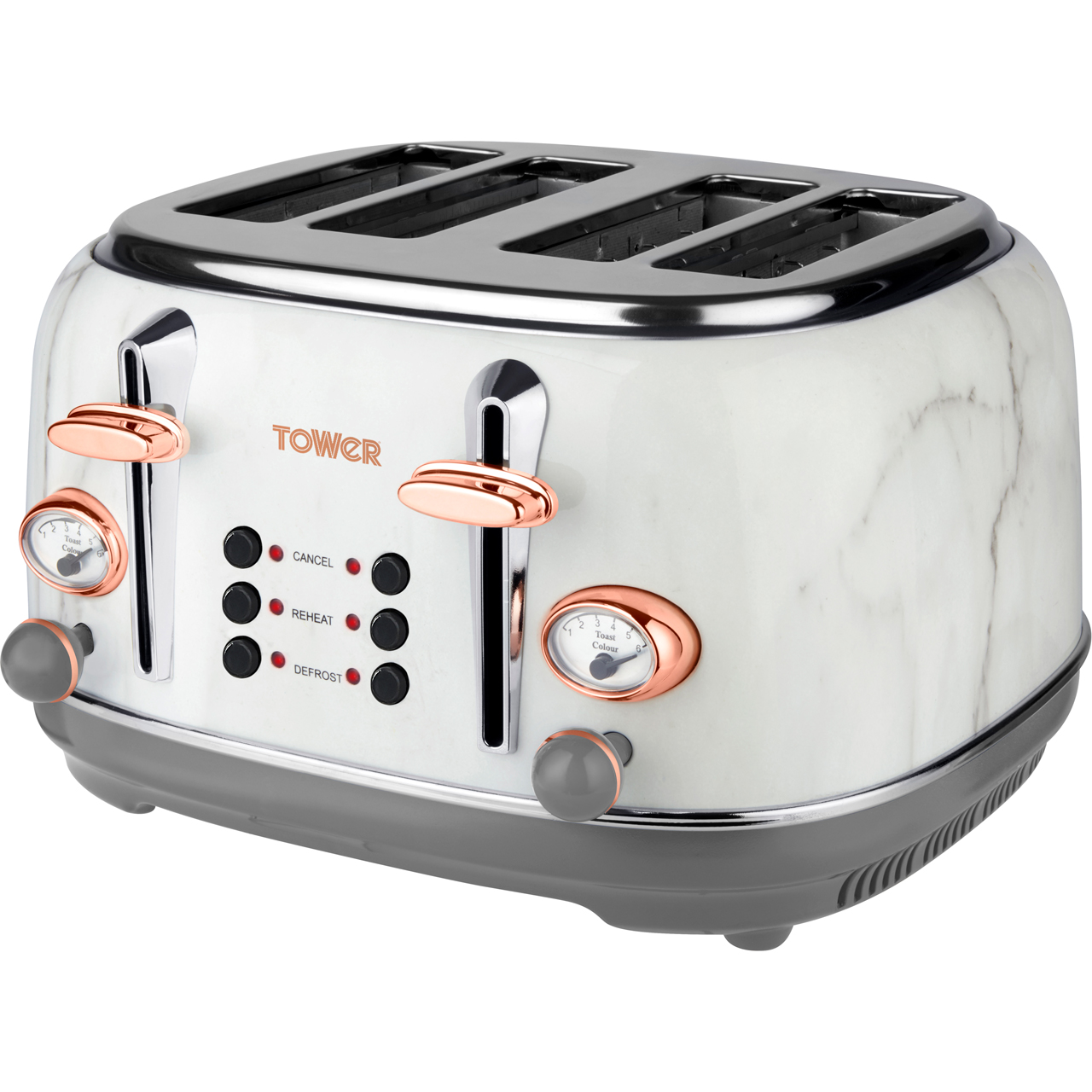 Tower AOBUNDLE002 Kettle and Toaster Set Stainless Steel White Marble