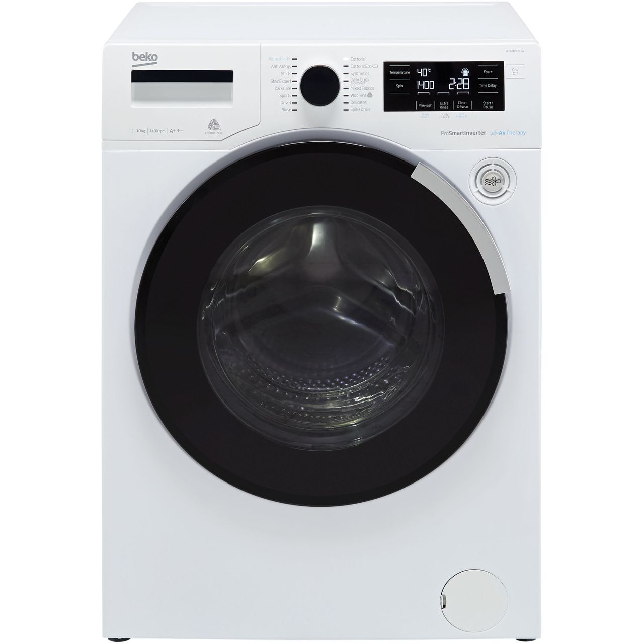 Beko WY104PB44TW A+++ Rated 10Kg 1400 RPM Washing Machine White New ...