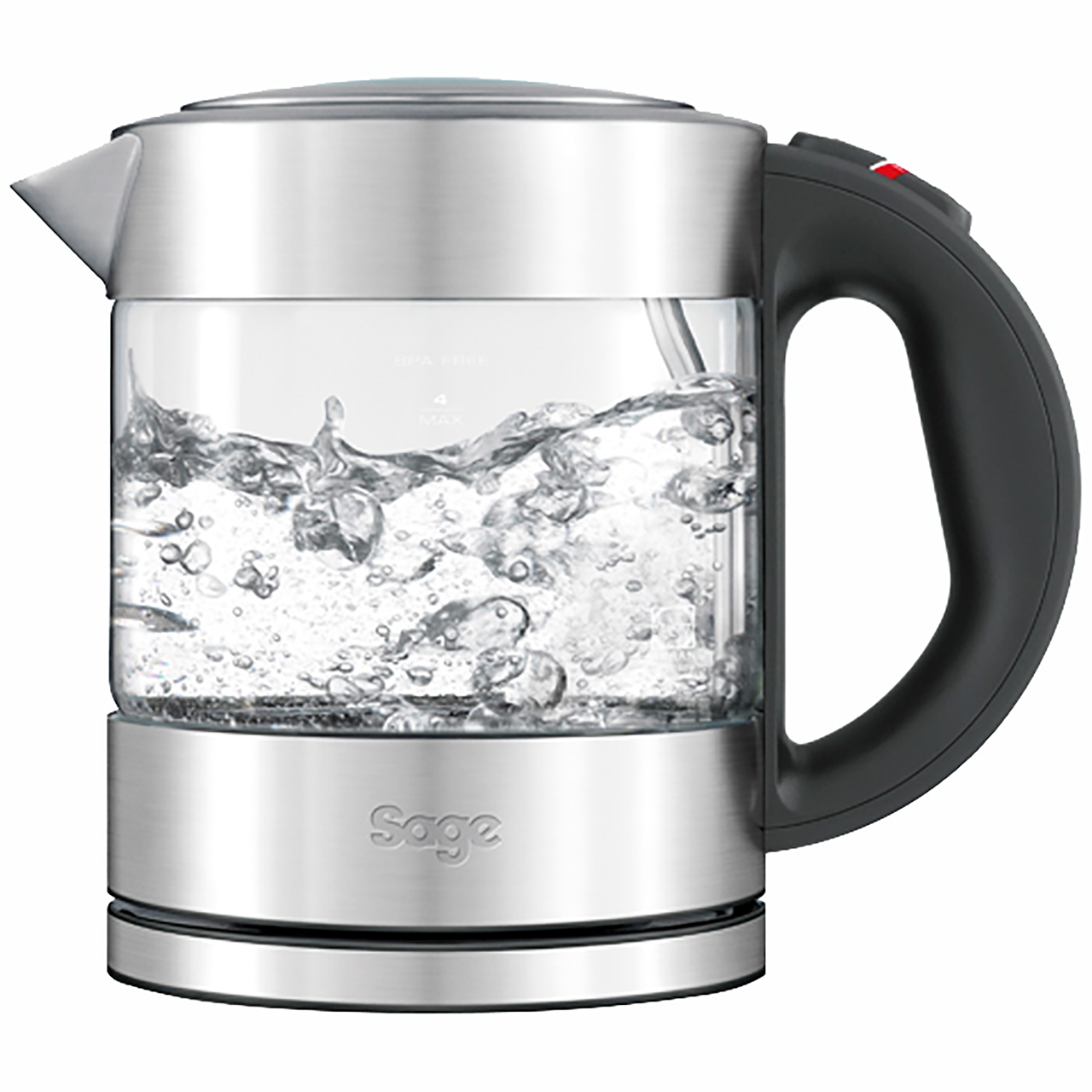 Sage BKE395UK The Compact Kettle Pure Glass Kettle Limescale Filter