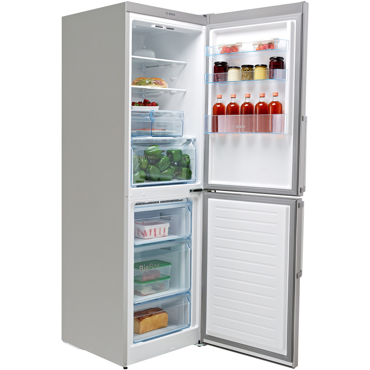 Bosch KGN34XL35G Serie 4 A++ 60cm Free Standing Fridge Freezer 50/50 ...