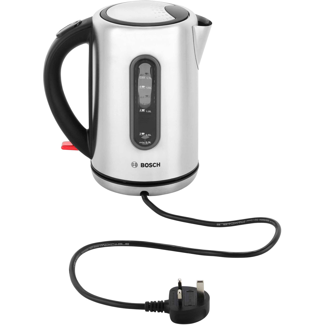 Bosch TWK7901GB City Kettle Limescale Filter 3000 Watt Silver