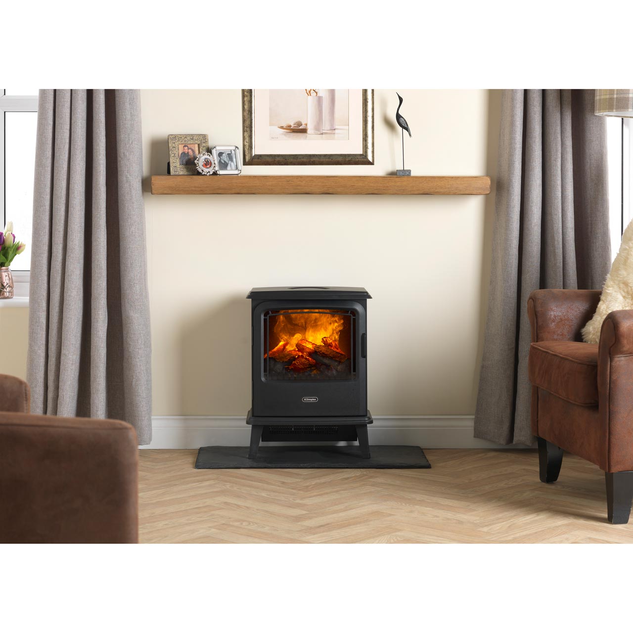 Dimplex BYP20 Bayport Log Effect Freestanding Electric Fire with Remote