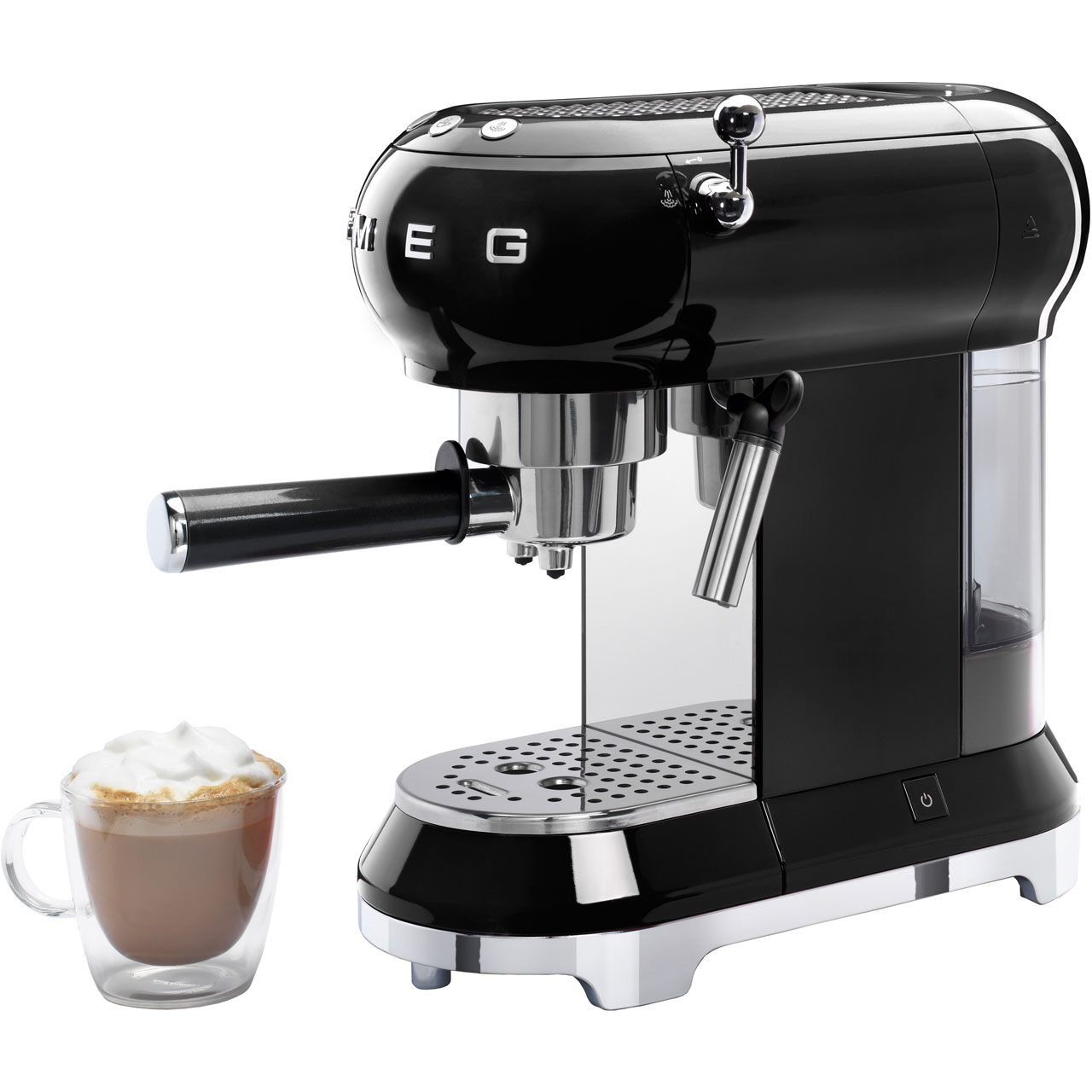 Smeg ECF01BLUK 50's Retro Espresso Coffee Machine 15 bar Black New from ...