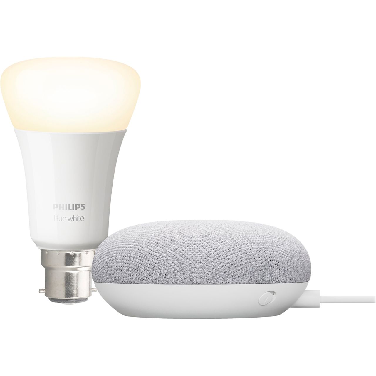 Philips Hue B22 White Bulb with Google Nest Mini Review