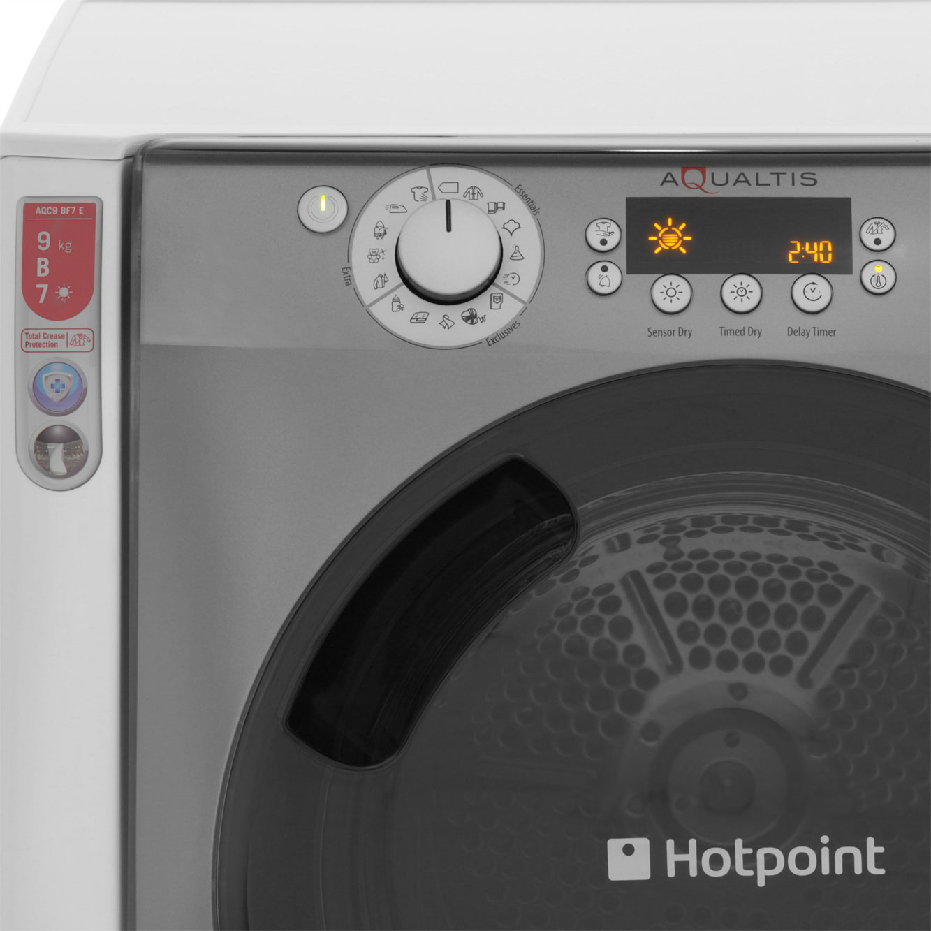 Hotpoint AQC9BF7E1 Aqualtis B Rated 9Kg Condenser Tumble Dryer White ...