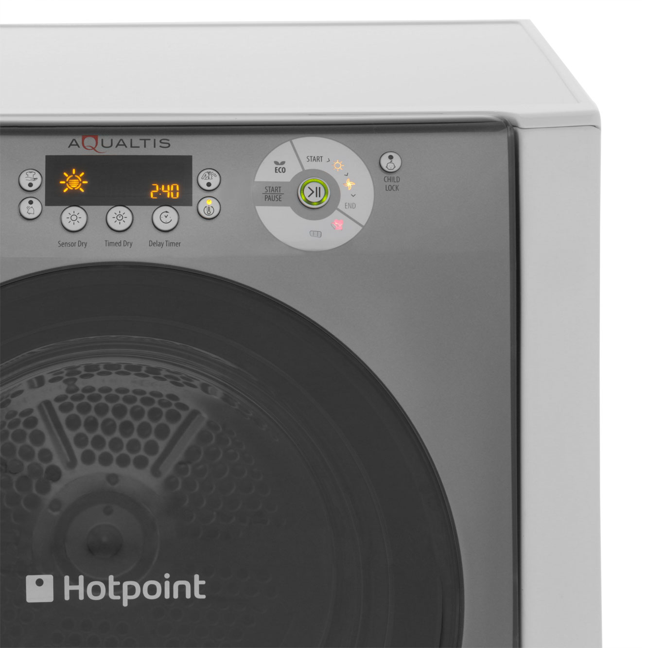 Hotpoint AQC9BF7E1 Aqualtis B Rated 9Kg Condenser Tumble Dryer White ...