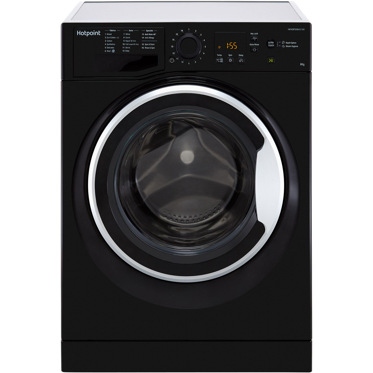 Hotpoint NSWM843CBSUK A+++ Rated 8Kg 1400 RPM Washing Machine Black New