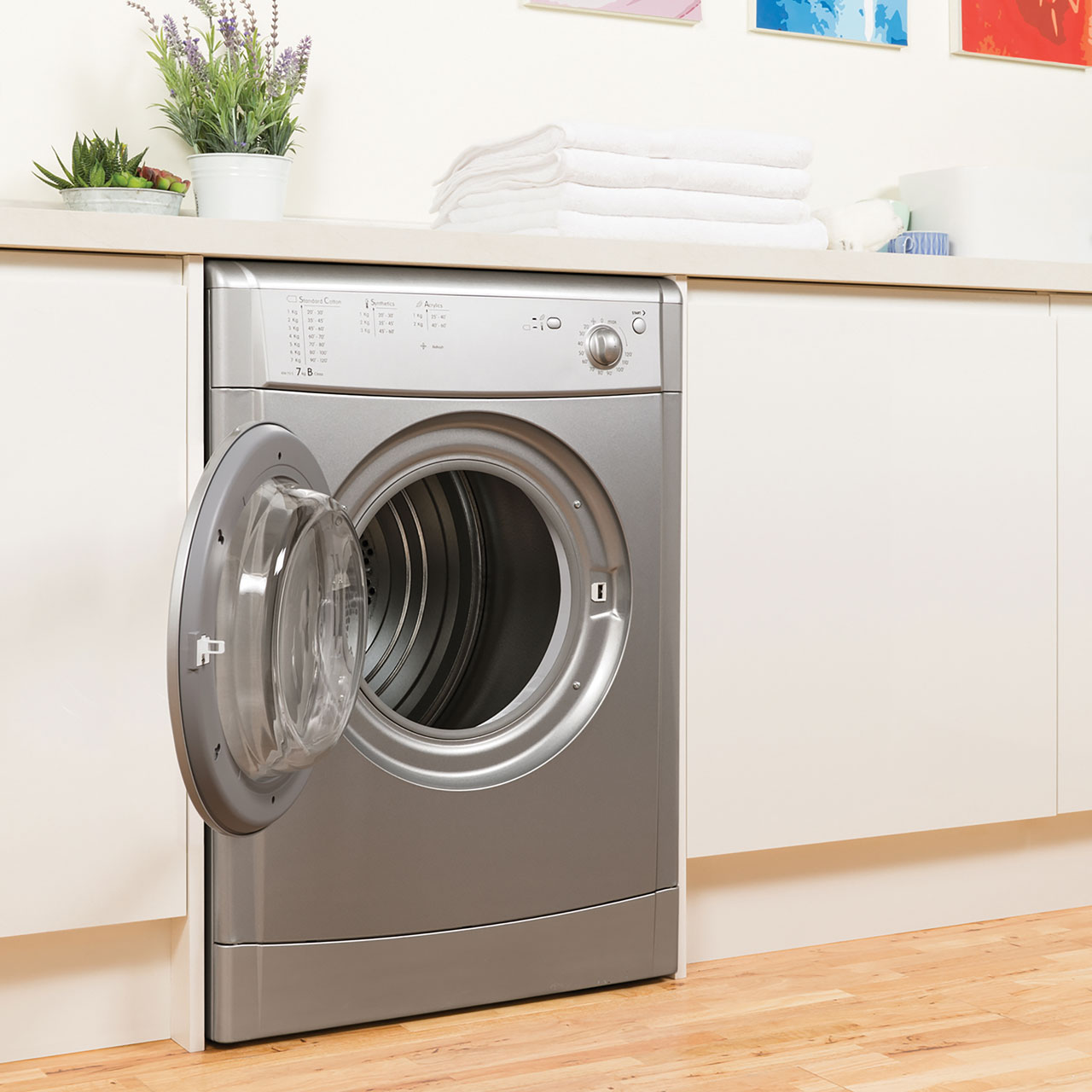 Indesit IDV75S Eco Time B Rated 7Kg Vented Tumble Dryer Silver