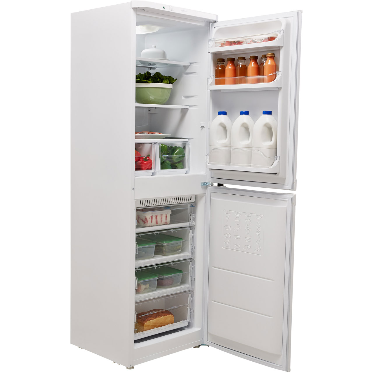 Indesit Ibnf5517w A+ 55cm Free Standing Fridge Freezer 50 50 Frost Free 