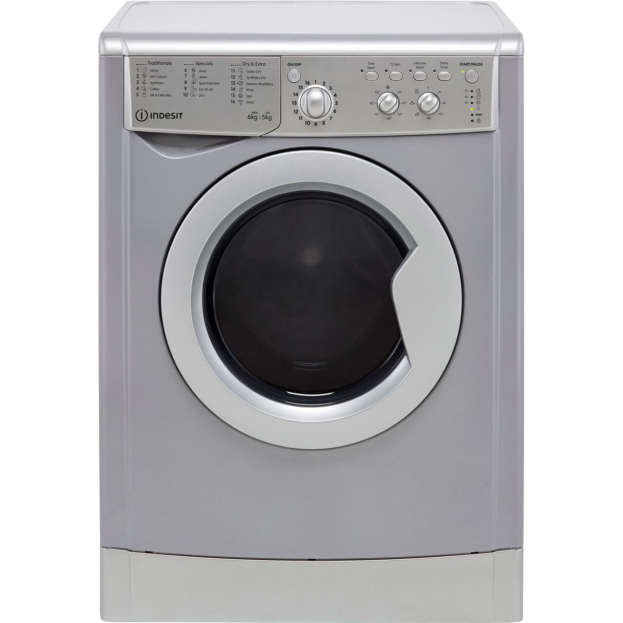 indesit washer silver