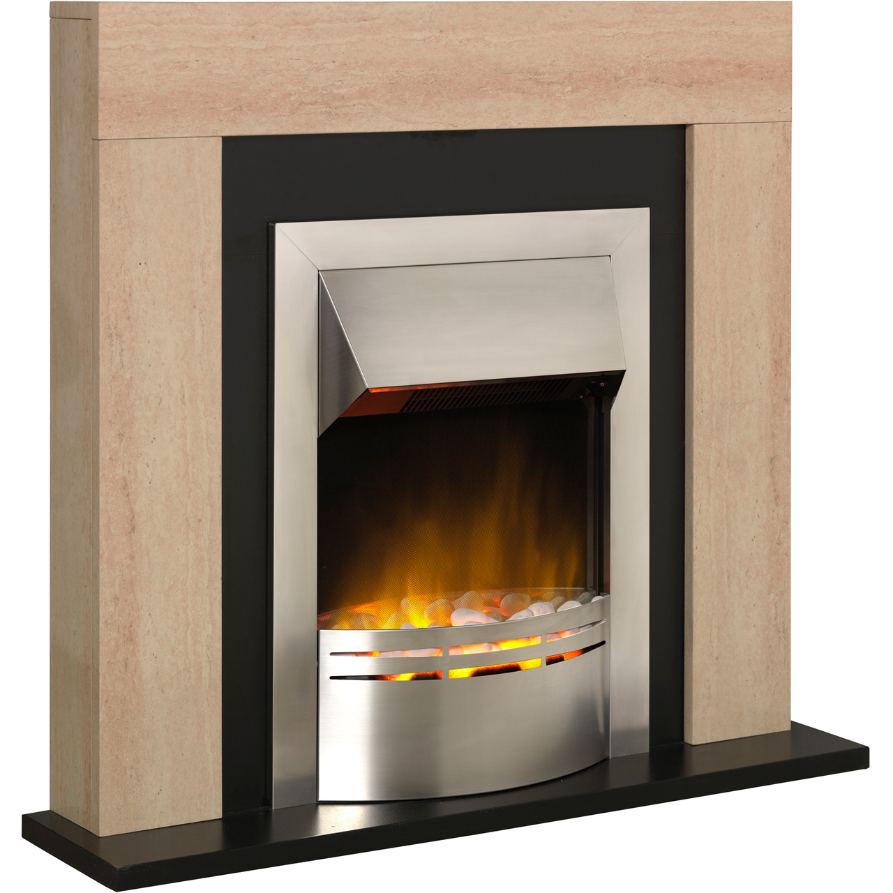 Dimplex Mbl20 Marbello Pebble Bed Freestanding Electric Fire Travertine Marble Ebay 0679