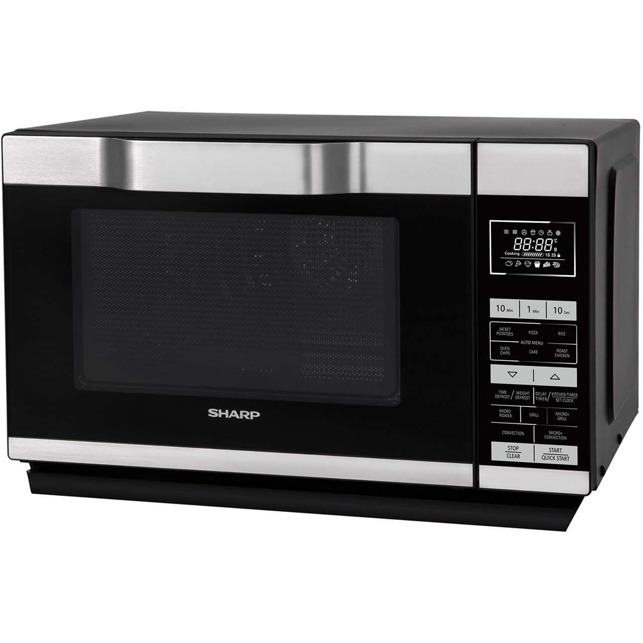 black silver microwave
