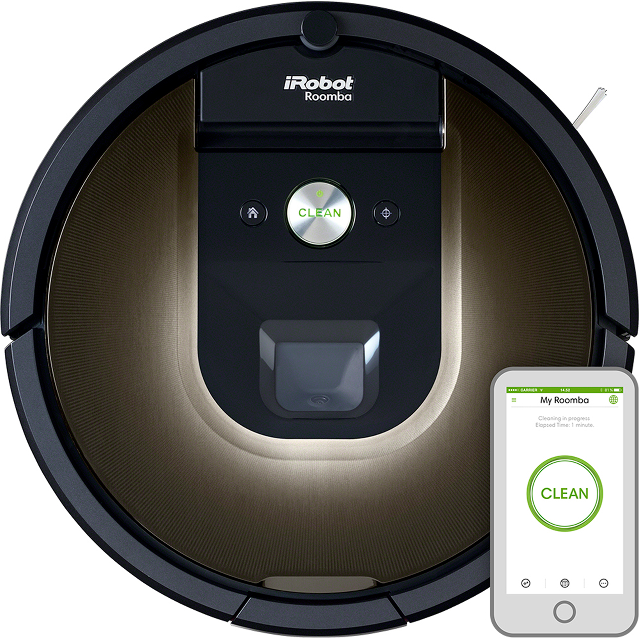 iRobot Roomba 980 Robotic Vacuum Cleaner Carpet / Hard Floor Black ...