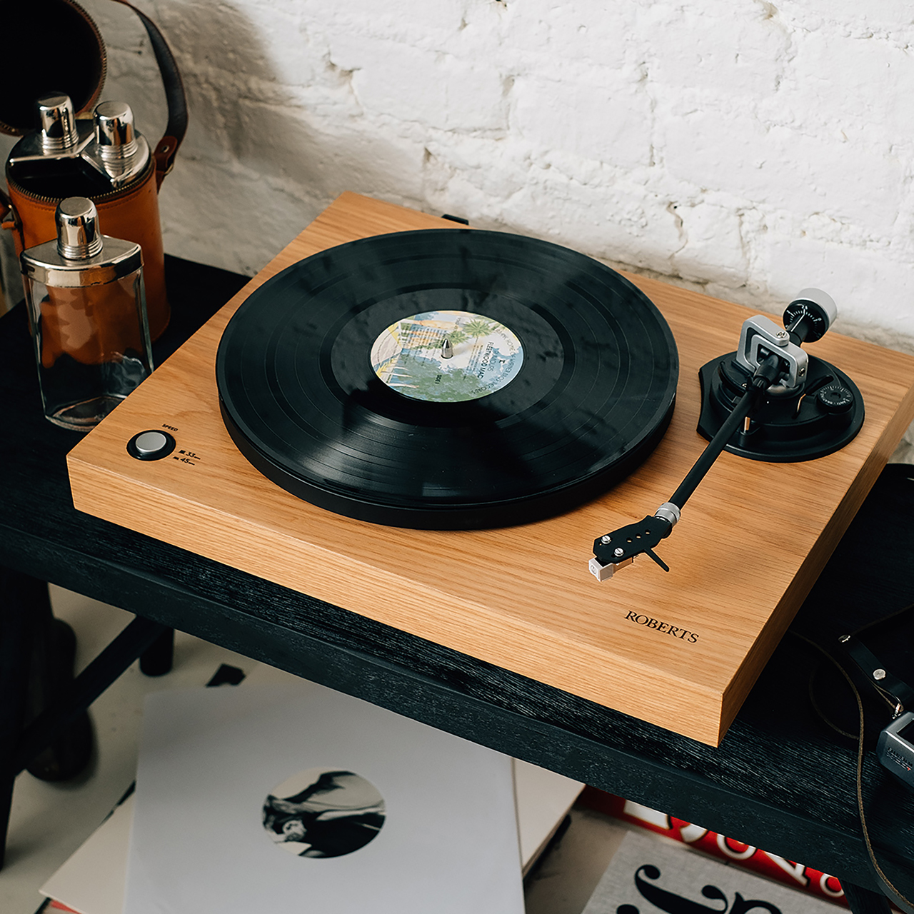 Roberts Radio Rt100 Record Turntable With Usb Hi-fi System Wood New 