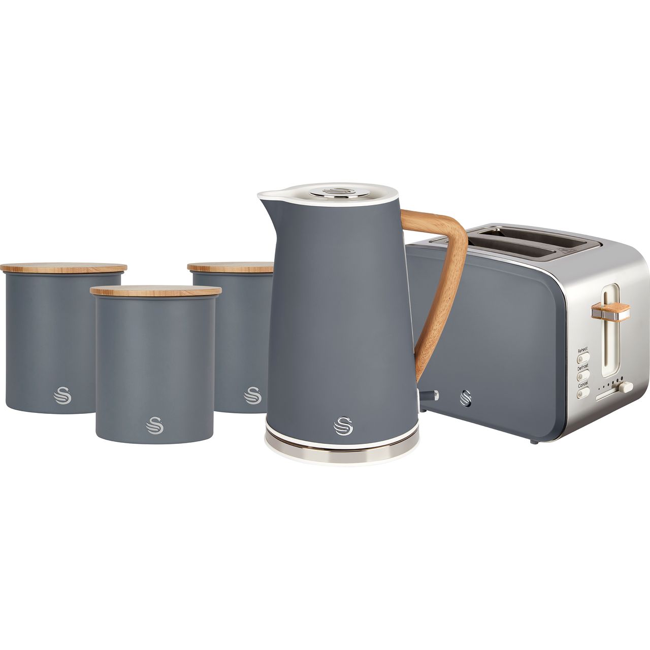 swan nordic grey kettle and toaster